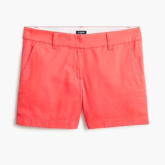 J Crew 5" Classic Chino Short in Seaside Coral 8 - Picture 1 of 9